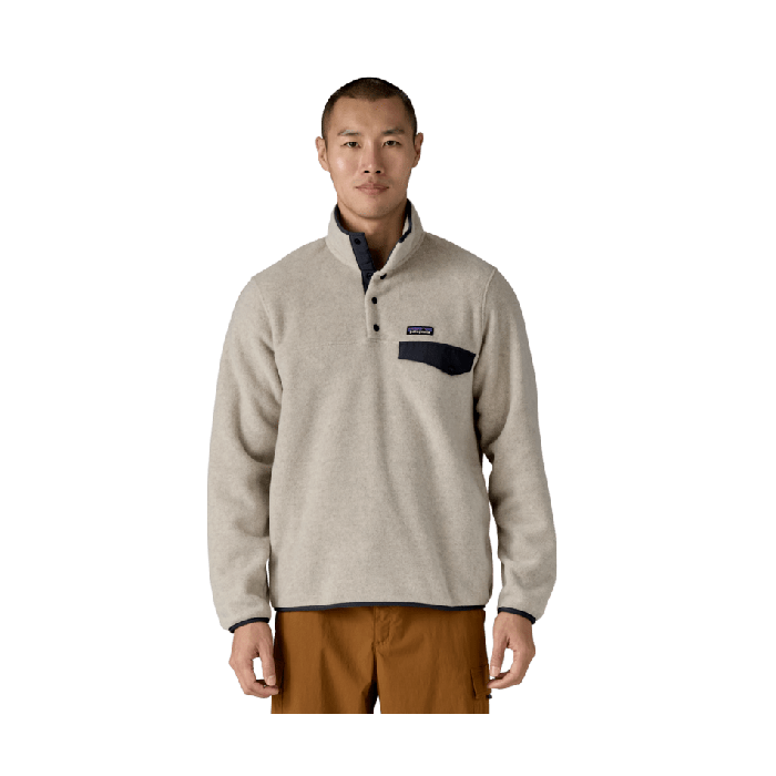 Moški flis LW SYNCH SNAP (Oatmeal Heather w/Smolder Blue)