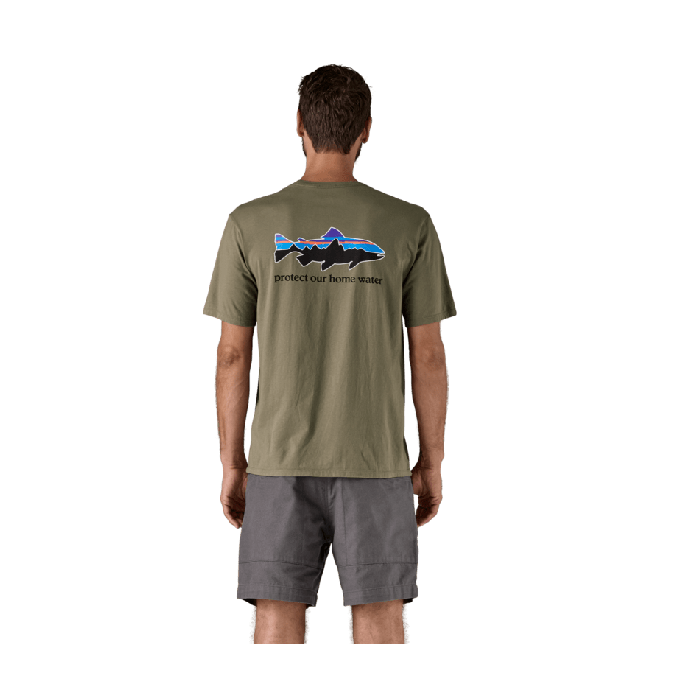 Moška majica s kratkimi rokavi HOME WATER TROUT ORGANIC (River Rock Green)