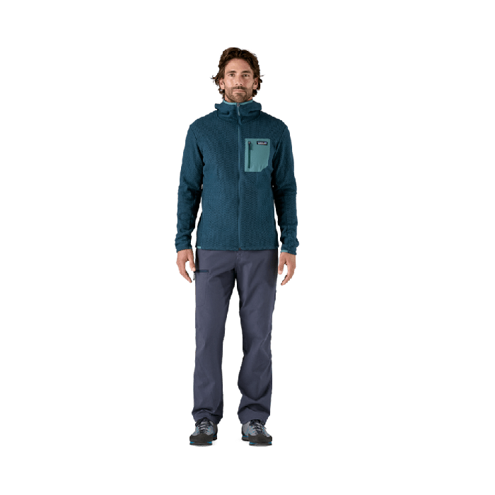 Moški flis s kapuco R1 AIR (Tidal Teal)