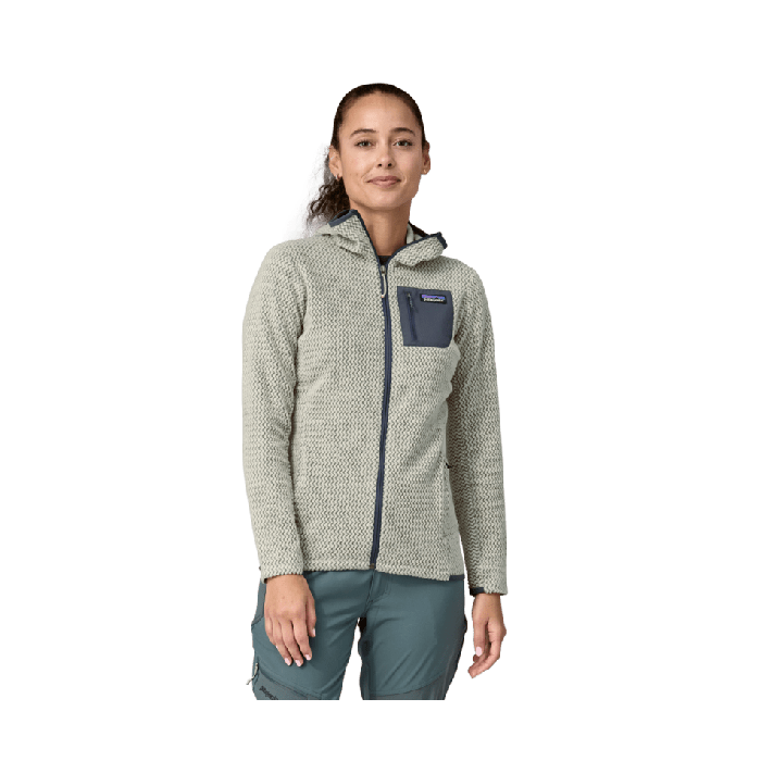 Ženski flis s kapuco R1 AIR (Wool White)