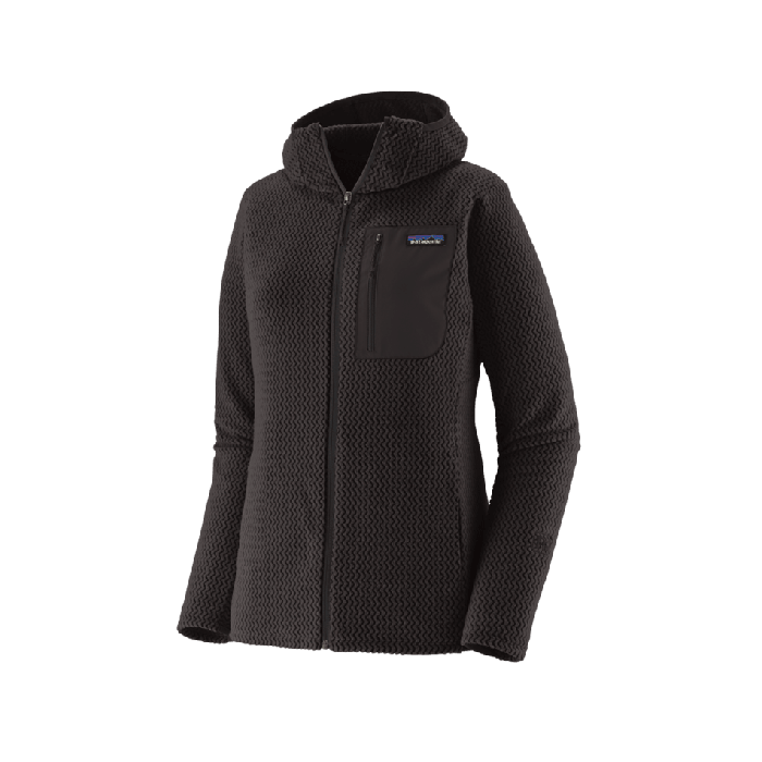 Ženski flis s kapuco R1 AIR (Black)