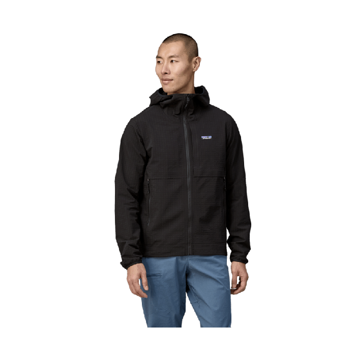 Moški flis R1 TECHFACE HOODY (Black)