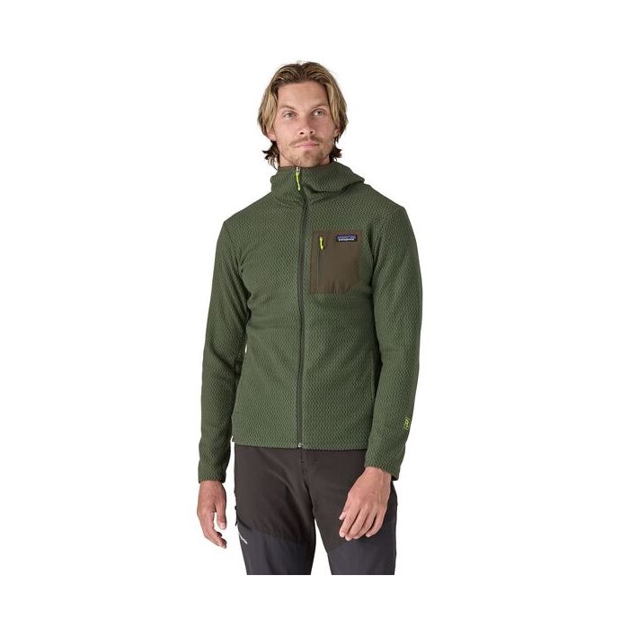 Moški flis s kapuco R1 AIR (Torrey Pine Green)
