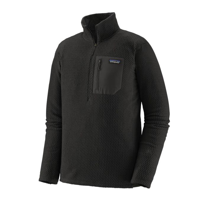 Moški flis R1 AIR ZIP NECK (Black)