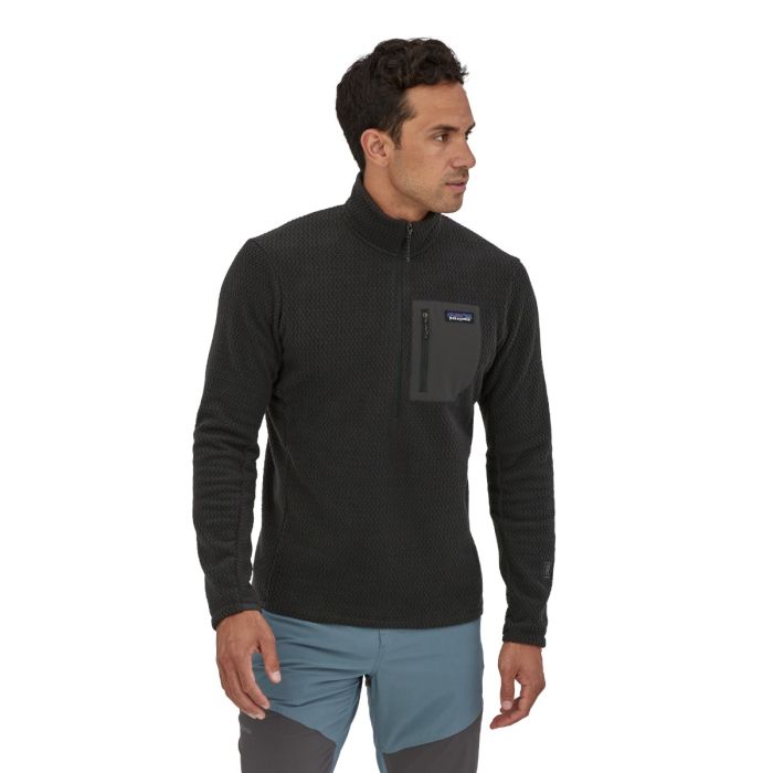 Moški flis R1 AIR ZIP NECK (Black)