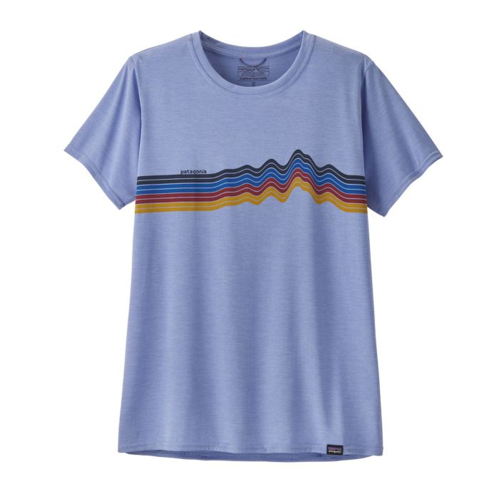 Ženska aktivna kratka majica CAPILENE COOL DAILY (Ridge Rise Stripe: Pale Periwinkle X-Dye)