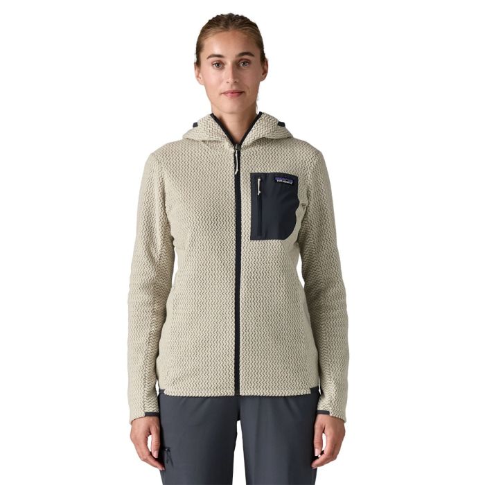 Ženski flis s kapuco R1 AIR (Wool White)