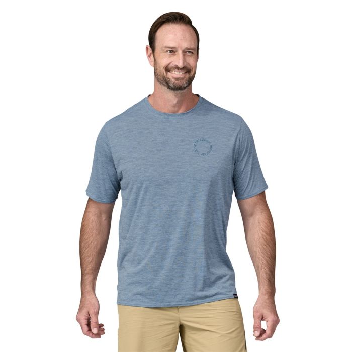 Moška aktivna kratka majica CAPILENE COOL DAILY (Spoke Stencil: Steam Blue X-Dye)