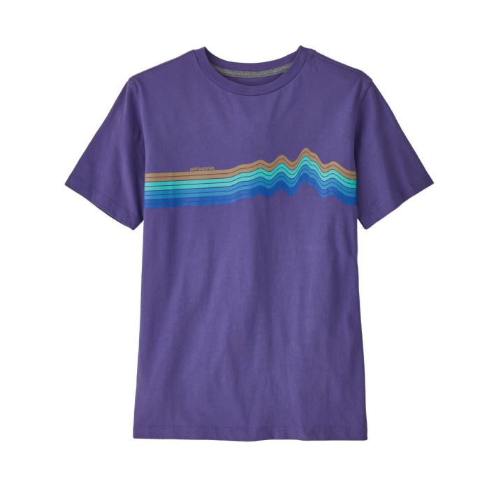 Otroška kratka majica REGENERATIVE ORGANIC GRAPHIC (Ridge Rise Stripe: Perennial Purple)