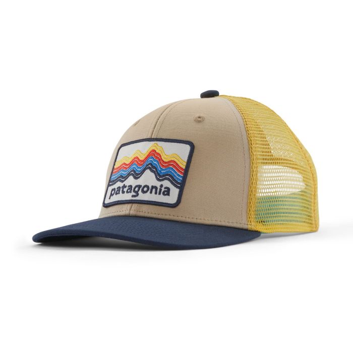 Otroška kapa s šiltom Trucker (Ridge Rise Stripe: Oar Tan)