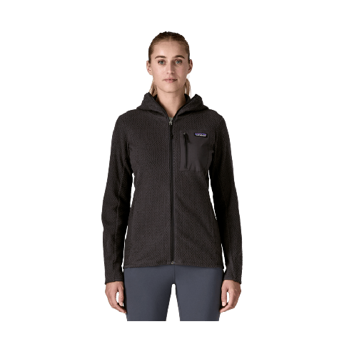 Ženski flis s kapuco R1 AIR (Black)