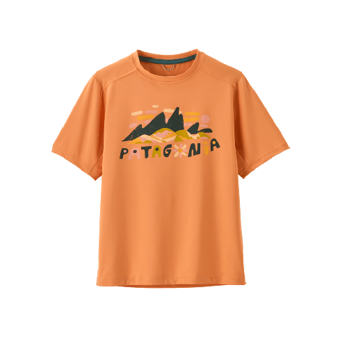 PATAGONIA Otroška kratka majica ORANŽNA