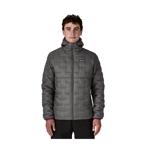 Moška podložena jakna s kapuco MICRO PUFF (Forge Grey)